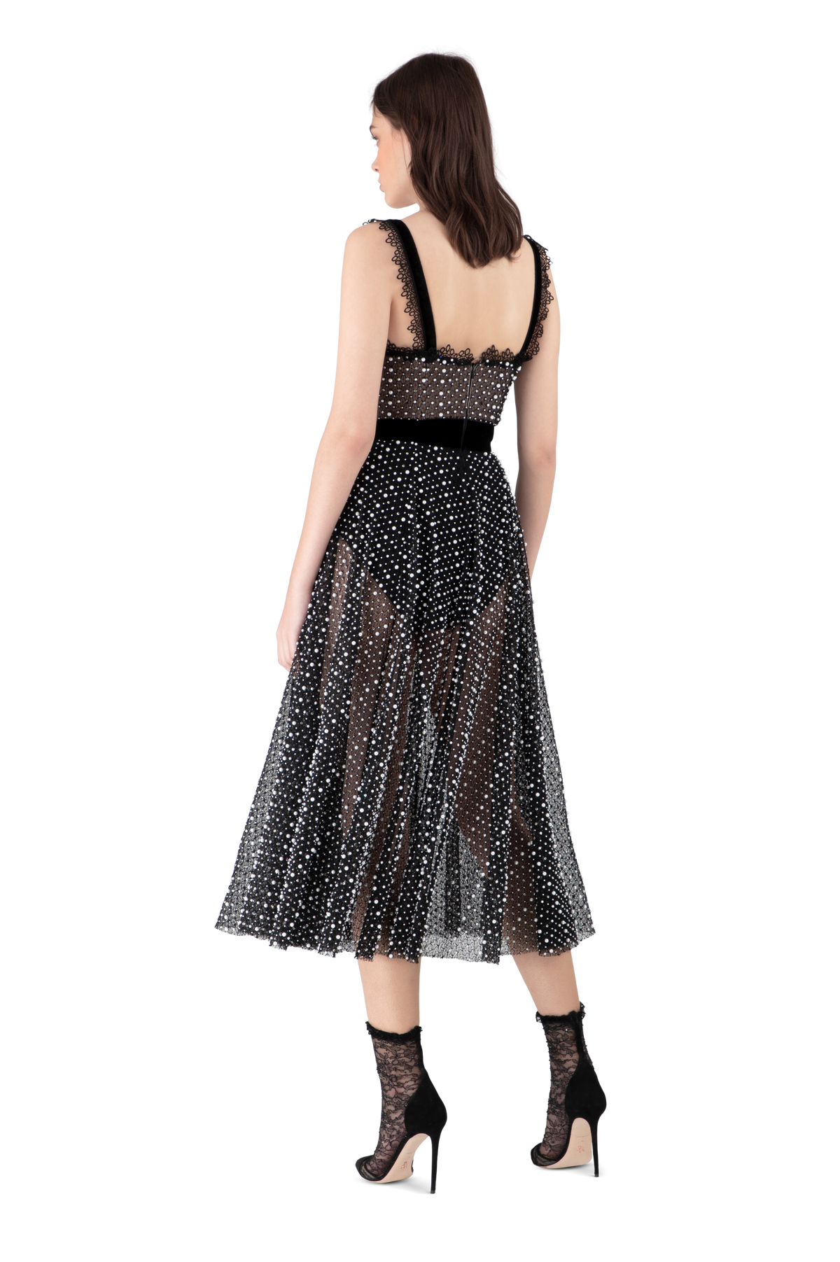 Black Lace Bustier Dress